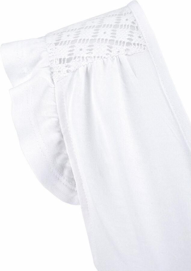 Buffalo Strandshirt met kanten inzet op de rug en ruches shirt met korte mouwen