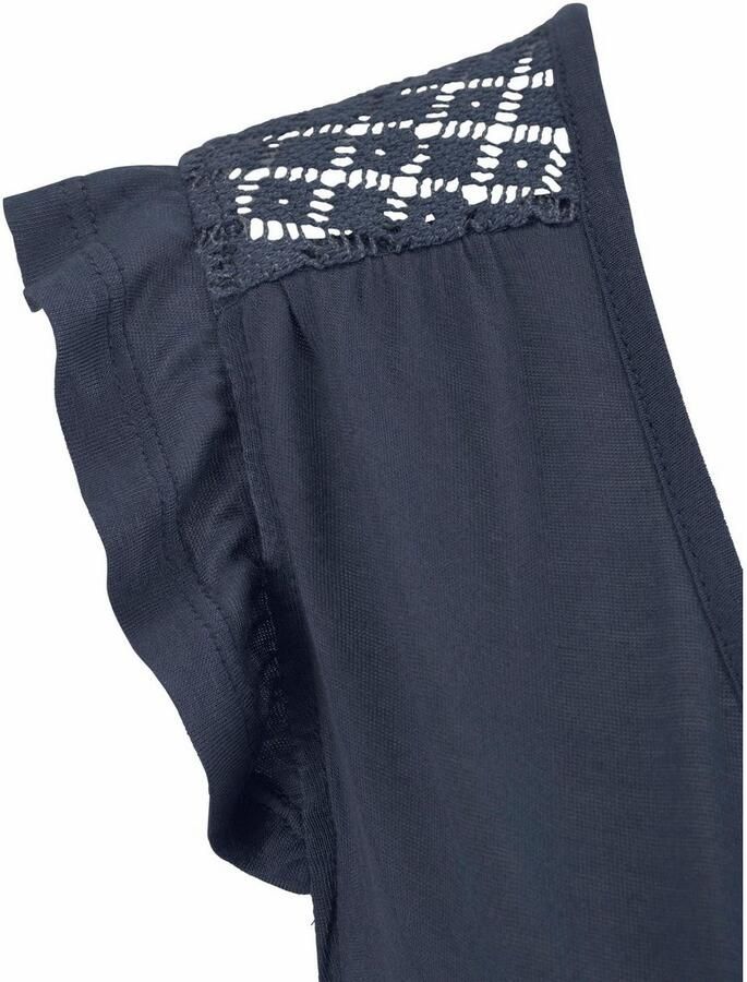 Buffalo Strandshirt met kanten inzet op de rug en ruches shirt met korte mouwen