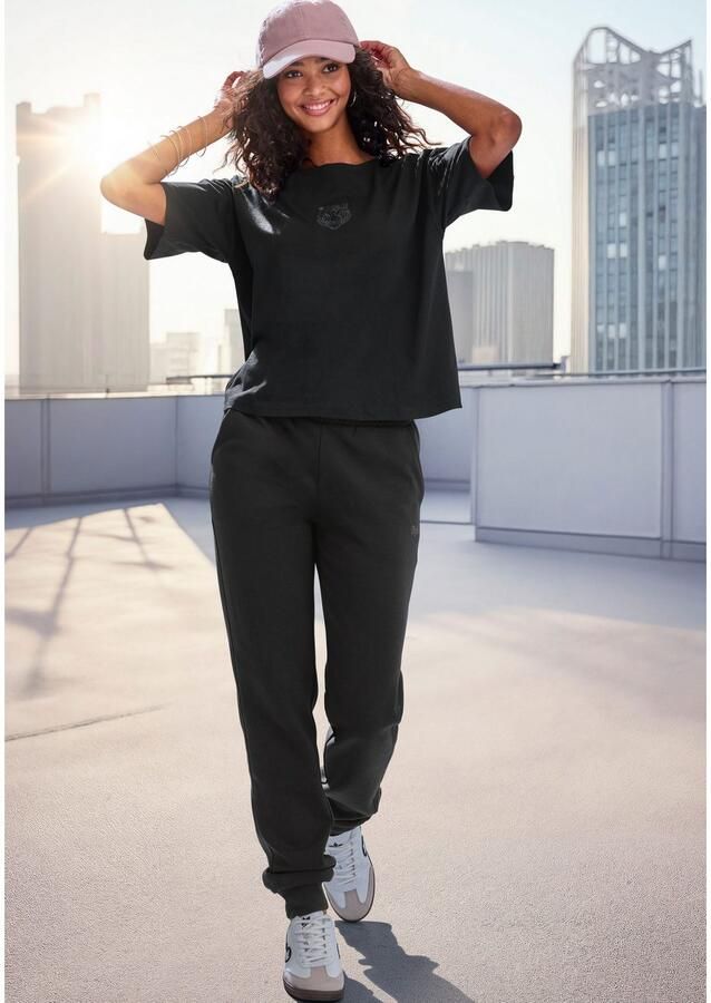 Buffalo Sweatbroek met zijzakken en logo borduursel