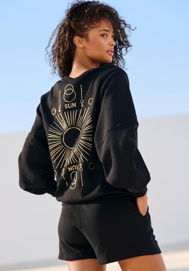 Buffalo Sweatshirt Loungetop met grote rugprint met glanseffect loungewear - Foto 6