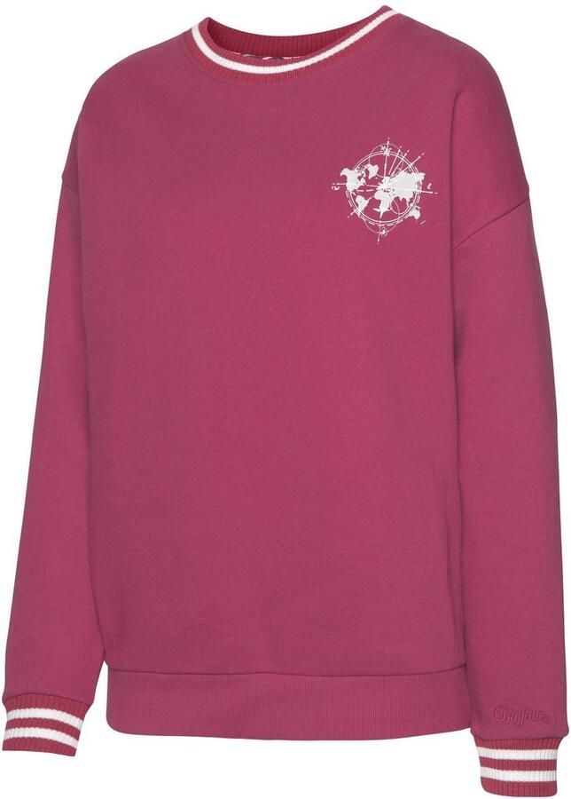 Buffalo Sweatshirt met contrast-ribboord en print loungepak - Foto 3