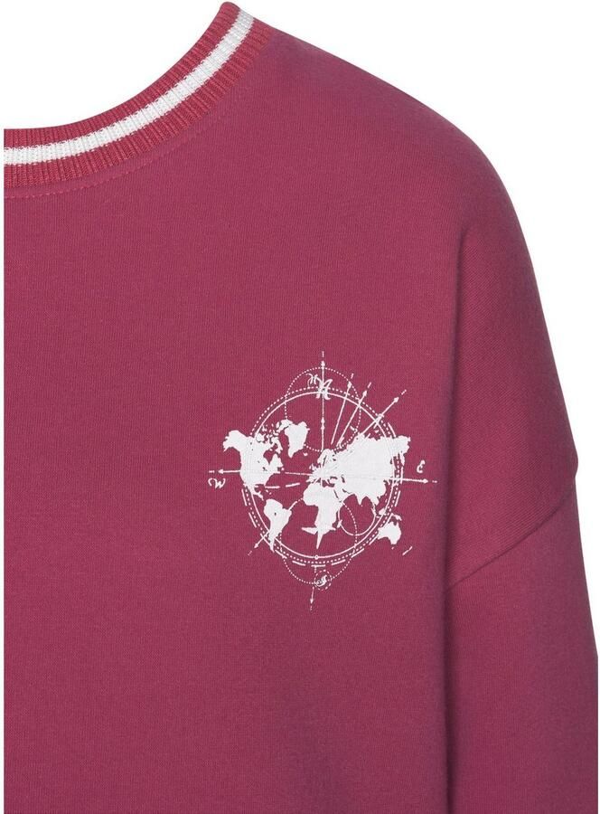 Buffalo Sweatshirt met contrast-ribboord en print loungepak - Foto 2