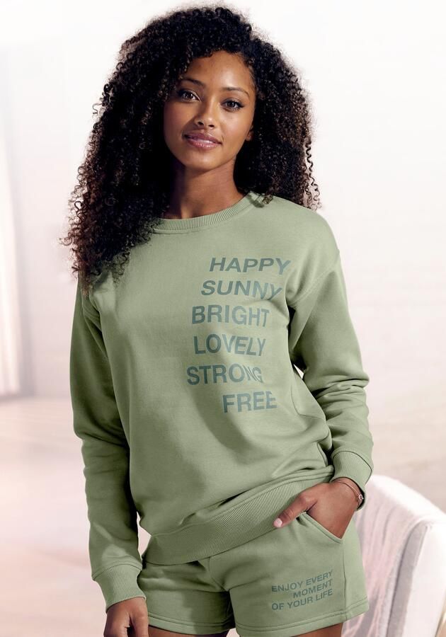 Buffalo Sweatshirt met statement print loungepak - Foto 8