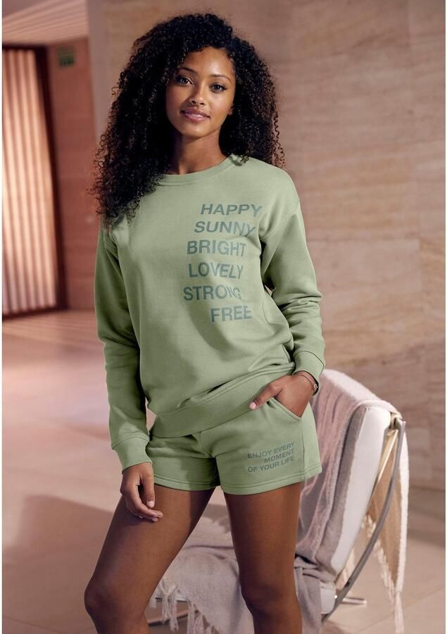 Buffalo Sweatshirt met statement print loungepak - Foto 5