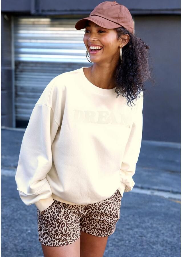 Buffalo Sweatshort met zijdelingse ribinzet en logoborduring