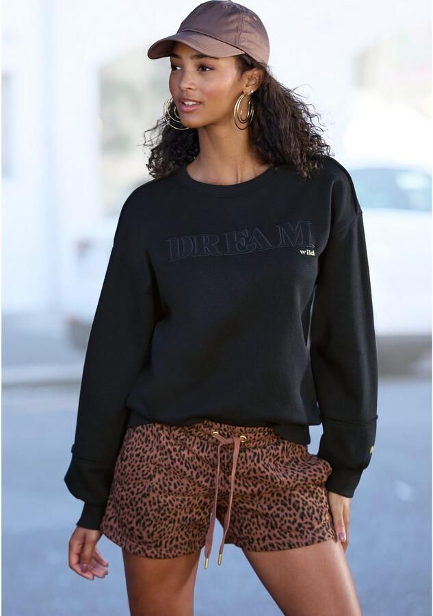 Buffalo Sweatshort met zijdelingse ribinzet en logoborduring - Foto 3