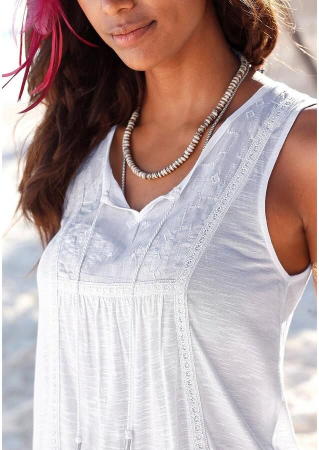 Buffalo Tanktop met borduursel zomertop viscose