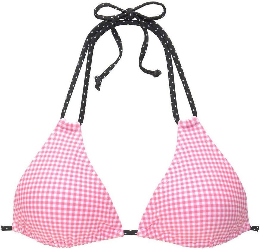 Buffalo Triangel-bikinitop Florida met kleine ruiten en stippen met dubbele bandjes