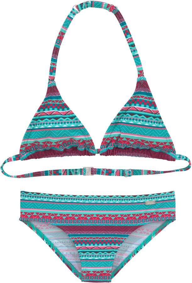 Buffalo Triangelbikini Lux Kids met abstracte print - Foto 4