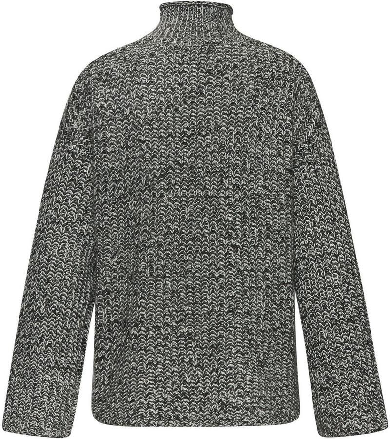 Buffalo Trui met staande kraag in gemêleerde look