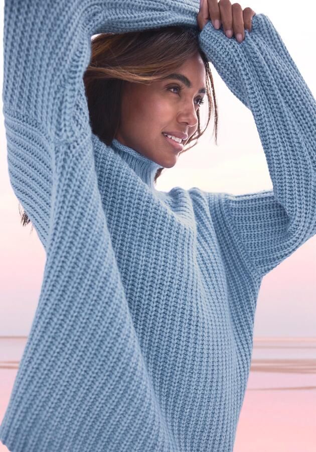 Buffalo Trui met staande kraag in gemêleerde look - Foto 5