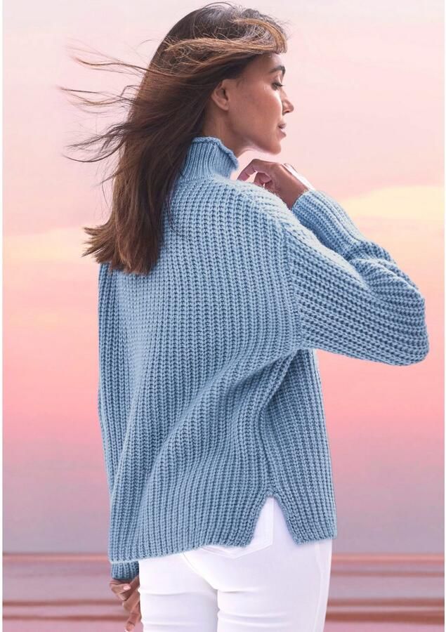 Buffalo Trui met staande kraag in gemêleerde look - Foto 4