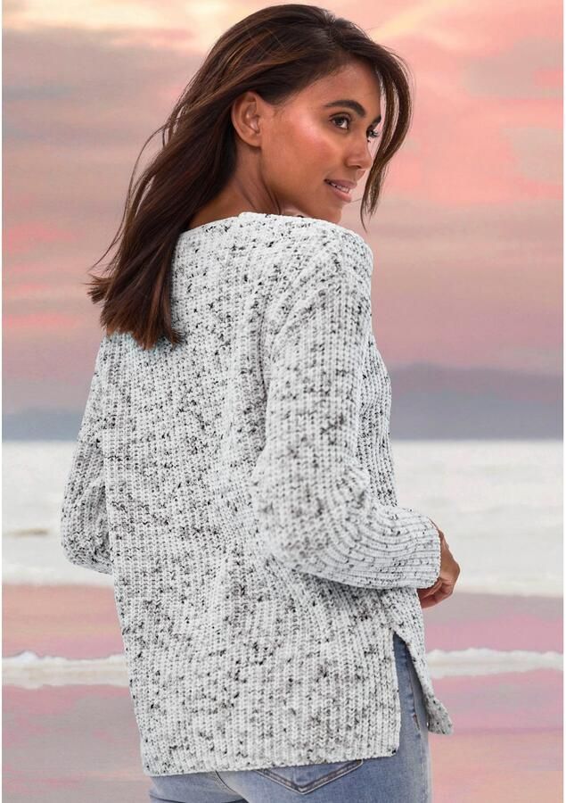 Buffalo Trui met V-hals van zachte chenille gebreide trui knus en zacht pastel - Foto 4