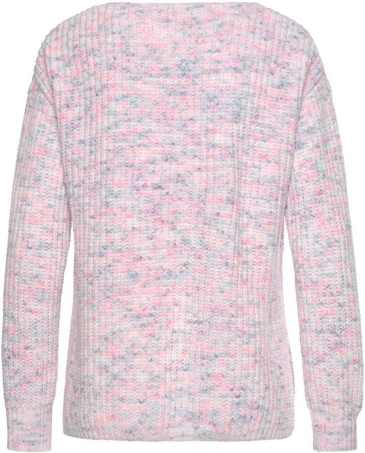 Buffalo Trui met V-hals van zachte chenille gebreide trui knuffelzacht