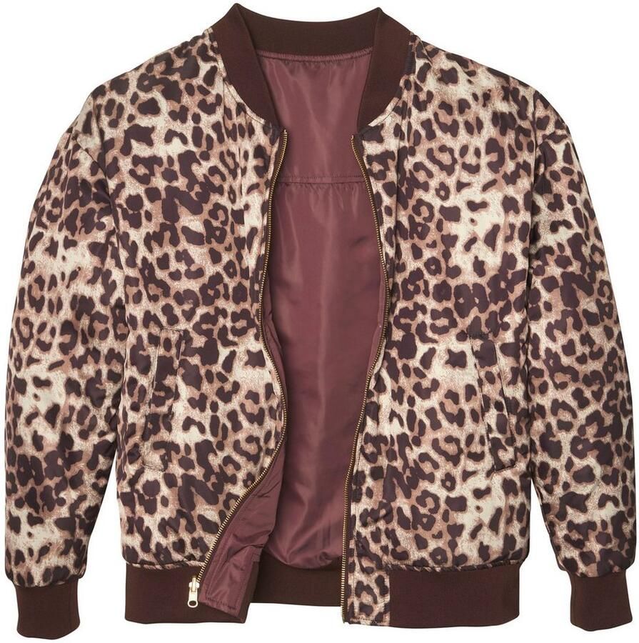 Buffalo Tweezijdig te dragen jack met uni leoprint bomberjack modieus