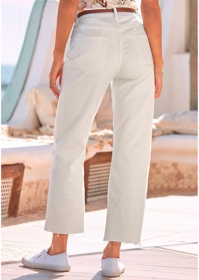 Buffalo Wijde jeans met licht uitgerafelde broekzoom culotte jeans in 7 8-lengte