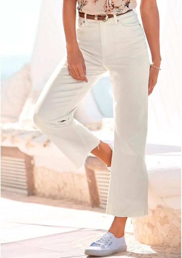 Buffalo Wijde jeans met licht uitgerafelde broekzoom culotte jeans in 7 8-lengte - Foto 5