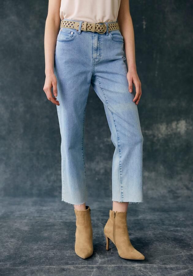 Buffalo Wijde jeans met licht uitgerafelde broekzoom culotte jeans in 7 8-lengte - Foto 5