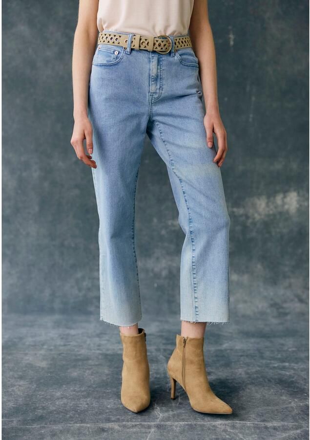 Buffalo Wijde jeans met licht uitgerafelde broekzoom culotte jeans in 7 8-lengte - Foto 4