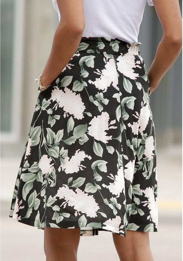 Buffalo Zomerrok met paperbag stijl tailleband in bloemenprint midi rok halflang - Foto 3