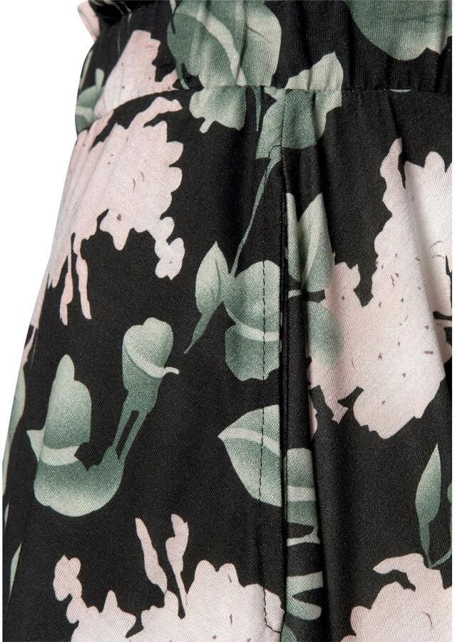 Buffalo Zomerrok met paperbag stijl tailleband in bloemenprint midi rok halflang