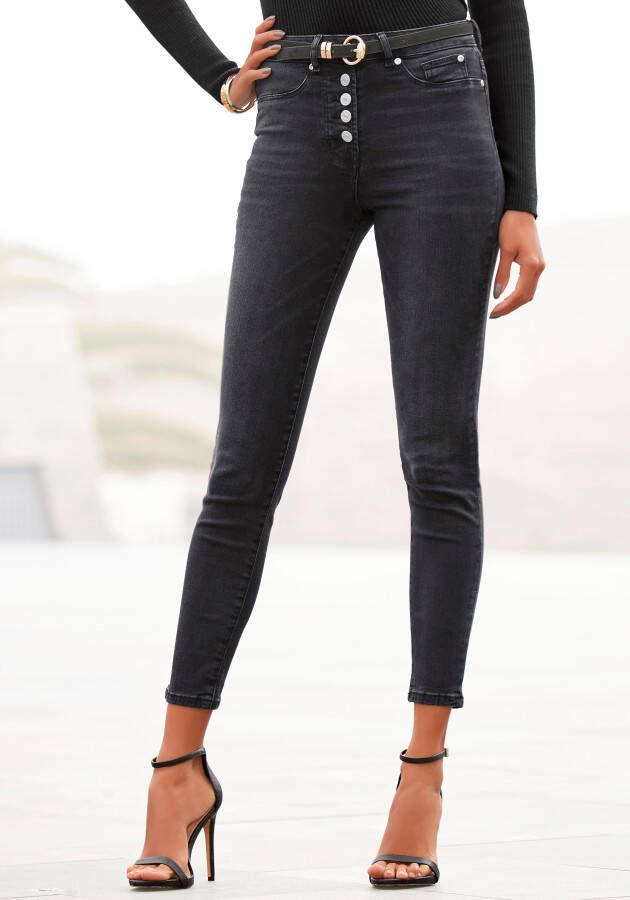 Buffalo High-waist jeans met modieuze knoopsluiting