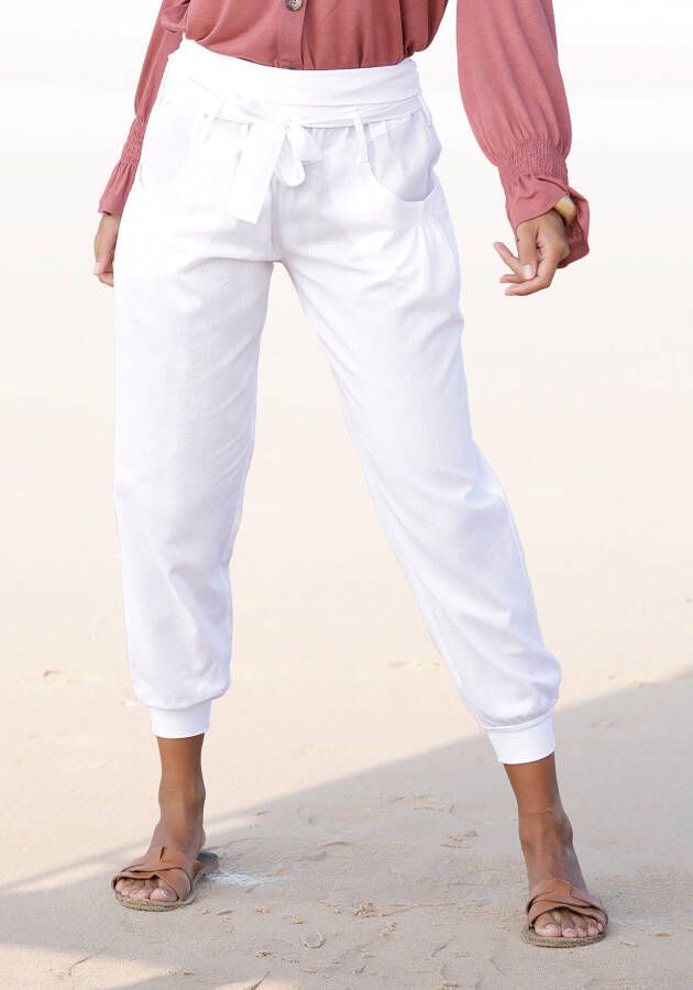 Buffalo Strandbroek gemaakt van mix van linnen broek zomerbroek strandkleding