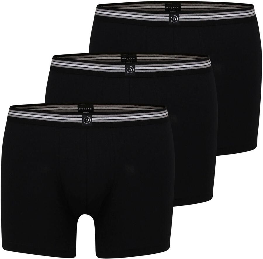 Bugatti Boxershort Praag comfortabel ade d katoenmix met logo nauw lang (Set van 3) - Foto 5