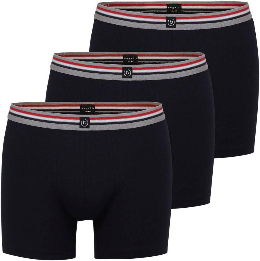 Bugatti Boxershort Praag comfortabel ade d katoenmix met logo nauw lang (Set van 3) - Foto 5