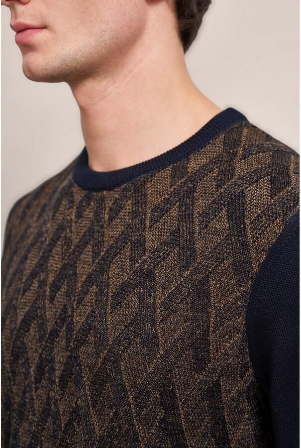 Bugatti Gebreide trui met 2-kleurig ruitpatroon - Foto 3