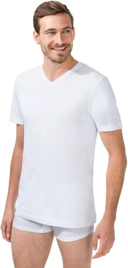Bugatti T-shirt Bari V-hals korte mouw basic katoen zacht ade d (Set van 2) - Foto 6
