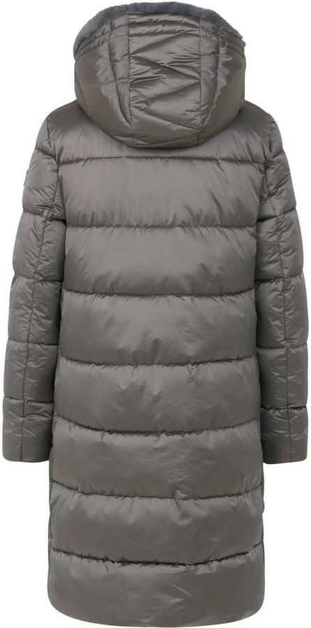 Bugatti Gerecyclede nylon gewatteerde jas met nepbont kraag Gray Dames - Foto 10