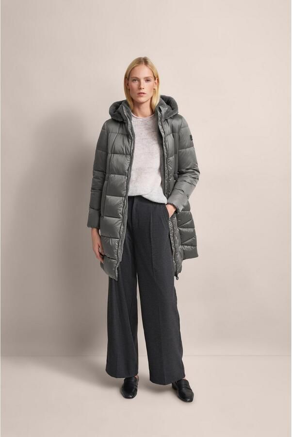 Bugatti Gerecyclede nylon gewatteerde jas met nepbont kraag Gray Dames - Foto 8