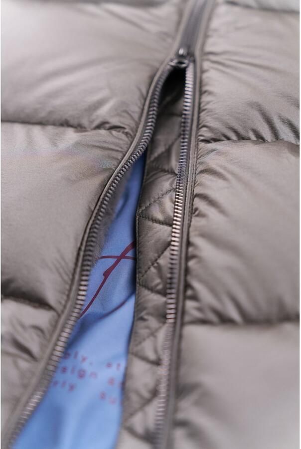 Bugatti Gerecyclede nylon gewatteerde jas met nepbont kraag Gray Dames - Foto 4