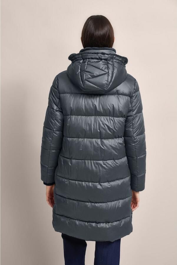 Bugatti Changierenden Steppjacke met Kunstbont kraag Blue Dames - Foto 10