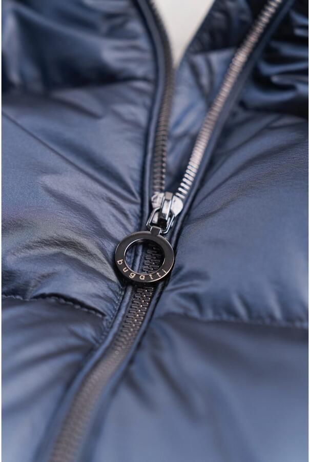 Bugatti Changierenden Steppjacke met Kunstbont kraag Blue Dames - Foto 3