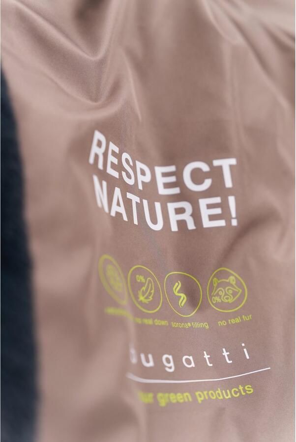 Bugatti Changierenden Steppjacke met Kunstbont kraag Blue Dames - Foto 8