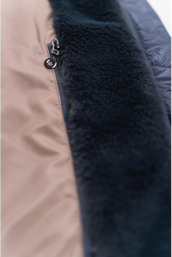 Bugatti Changierenden Steppjacke met Kunstbont kraag Blue Dames - Foto 7