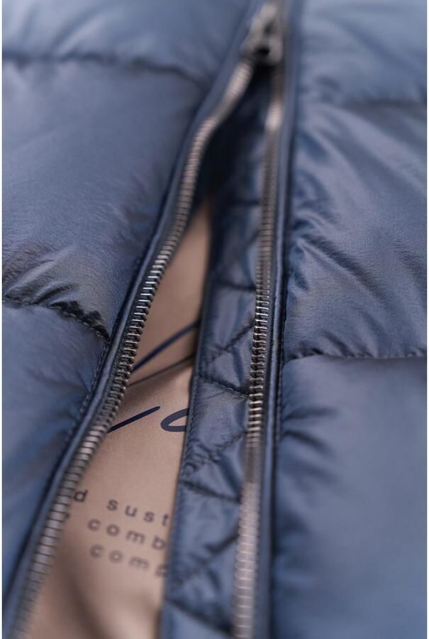 Bugatti Changierenden Steppjacke met Kunstbont kraag Blue Dames - Foto 5