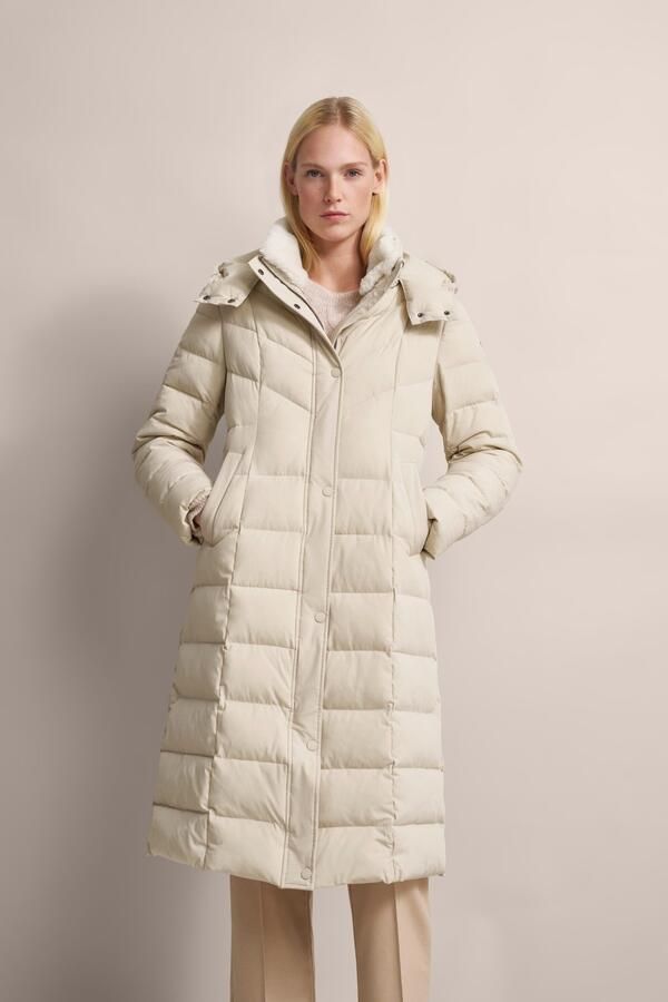 Bugatti Lange gewatteerde jas met afneembare capuchon Beige Dames - Foto 9