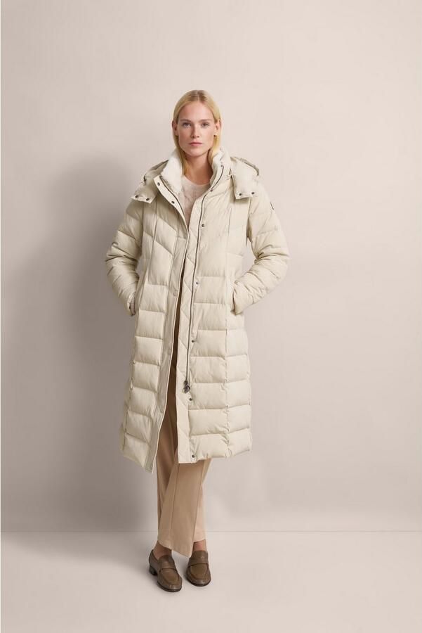 Bugatti Lange gewatteerde jas met afneembare capuchon Beige Dames - Foto 6