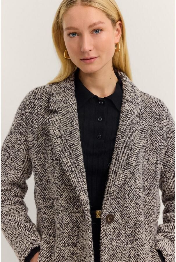 Bugatti Lange jas Loose fit met reverskraag & flexcity stretch - Foto 4