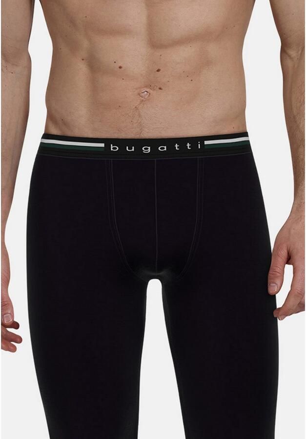 Bugatti Lange onderbroek Rome met logo comfortabel elastisch katoenmix snijdt niet in strak