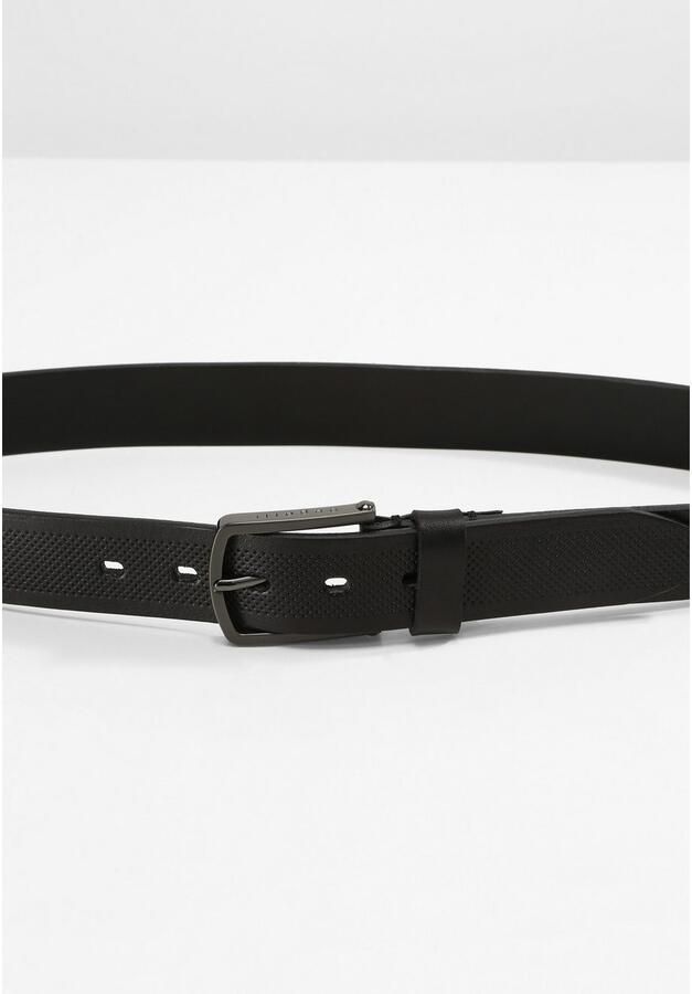 Bugatti Leren riem met gestructureerd motief