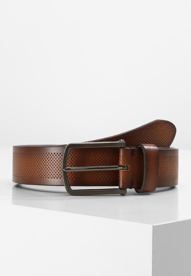 Bugatti Leren riem met gestructureerd motief - Foto 4