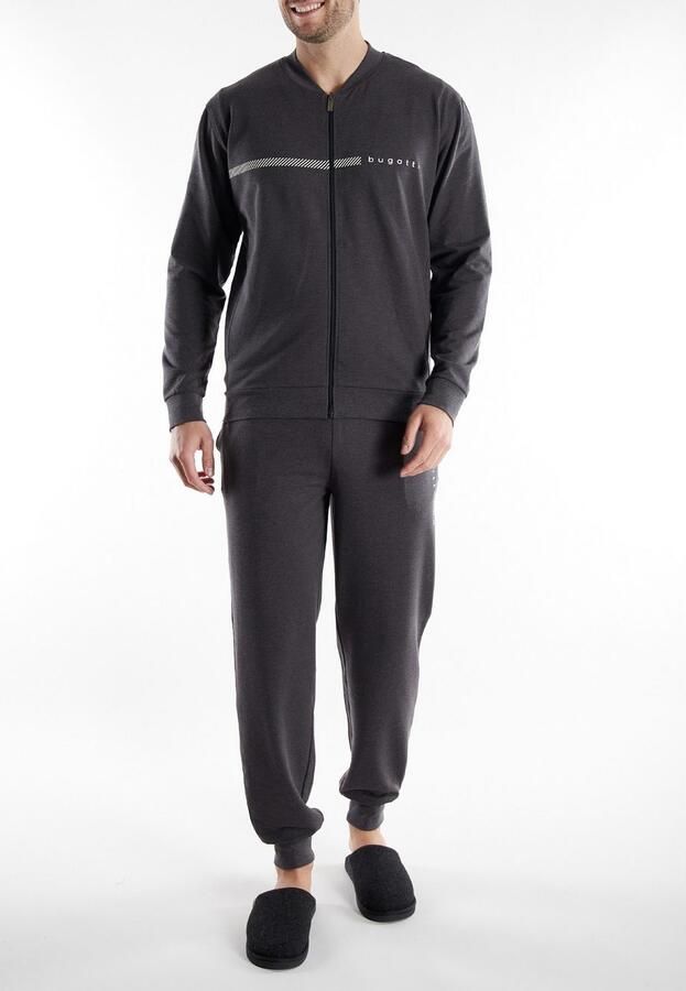 Bugatti Loungepak Bologna Ritssluiting met logo ronde hals lange mouw lange broek (2-delig) - Foto 4