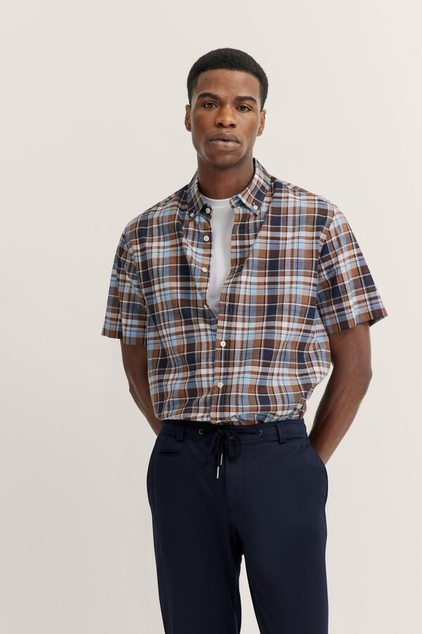 Bugatti Overhemd met korte mouwen met ruitmotief - Foto 8