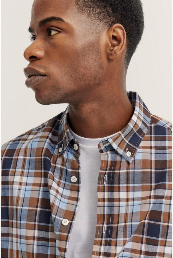 Bugatti Overhemd met korte mouwen met ruitmotief - Foto 5