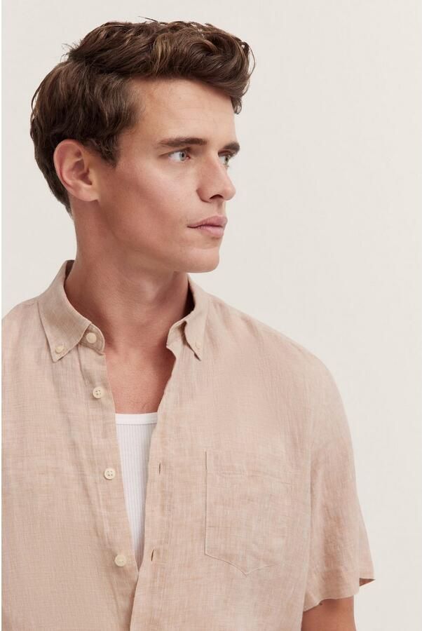 Bugatti Overhemd met korte mouwen van linnen - Foto 4