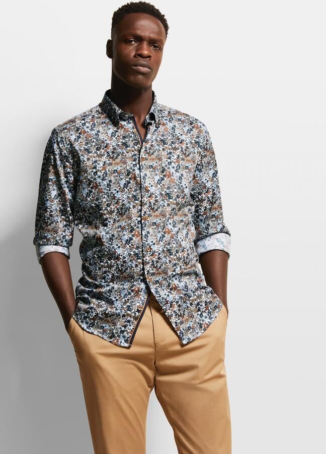 Bugatti Overhemd met lange mouwen met bloe dessin - Foto 7